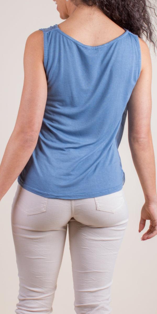 Maggia Silk Tank - Gigi Moda - Made in Italy # Blouse, Cowl Neck, italian blouse, italian tank top, italian top, Made in Italy, OS, resort wear, Silk, silk blouse, silk tank, Sleeveless, sleeveless top, Tank Top, Top