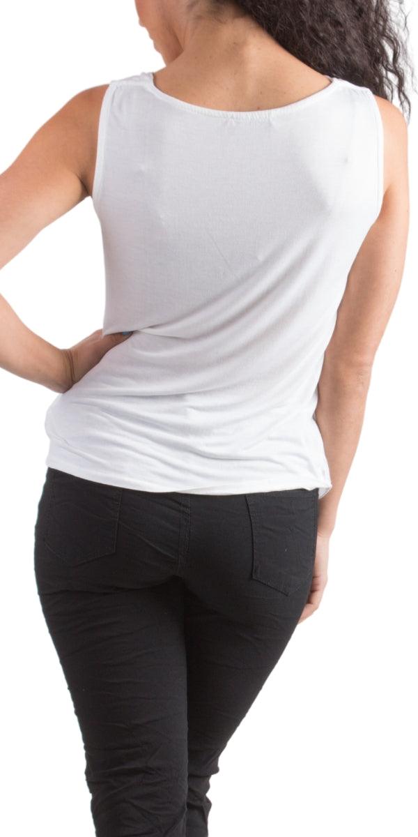 Maggia Silk Tank - Gigi Moda - Made in Italy # Blouse, Cowl Neck, italian blouse, italian tank top, italian top, Made in Italy, OS, resort wear, Silk, silk blouse, silk tank, Sleeveless, sleeveless top, Tank Top, Top