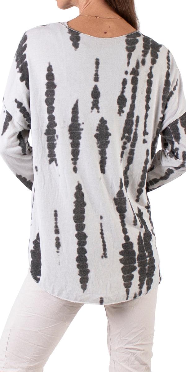 Vittoria Stripe Tie-Dye Sweater - Gigi Moda - Made in Italy # comforatable fit, comfortable, comfortable fit, comfy, comfy top, Gigi Moda, italian top, Made in Italy, one size, Tie Dye, Top, viscose