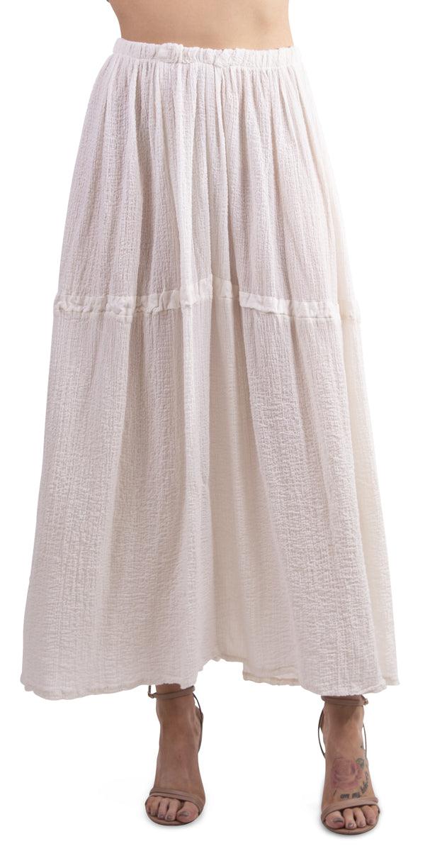 Isabella Skirt - Gigi Moda - Made in Italy # 6885, beach, beach clothing, blue, Cotton, cover up, cream, gigi moda, Made in Italy, Maxi, resort, resort wear, skirt, swimsuit cover up, white