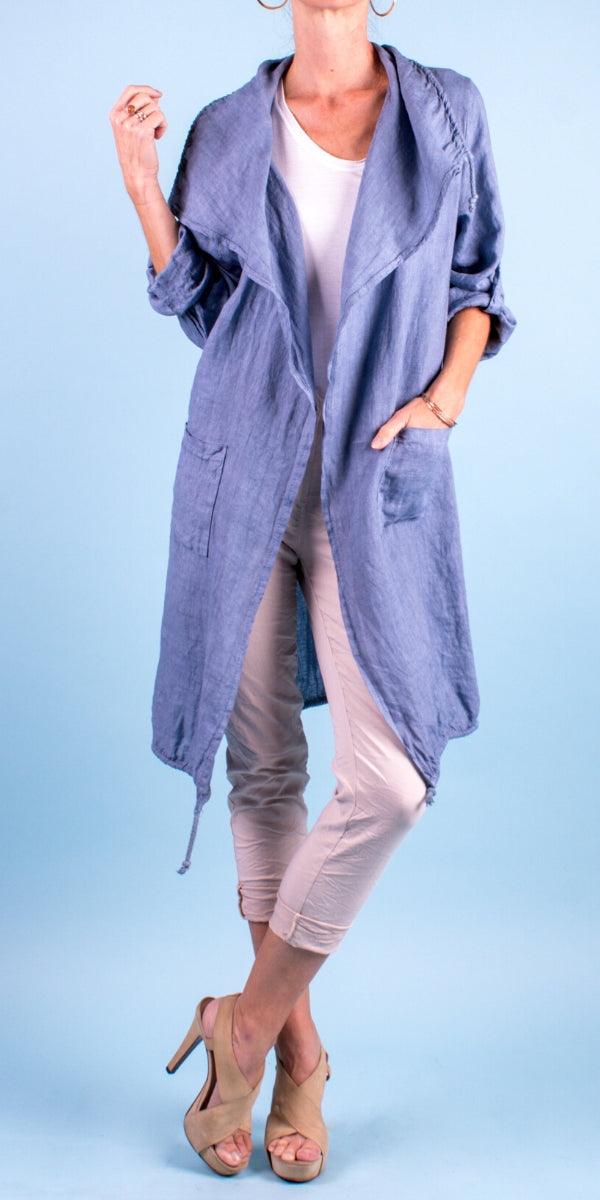 Lavinia Linen Cardigan - Gigi Moda - Made in Italy # 100% Linen, Cardigan, Gigi Moda, hand wash, Jacket, Linen, Linen jacket, Made in Italy, one size, OS, washable