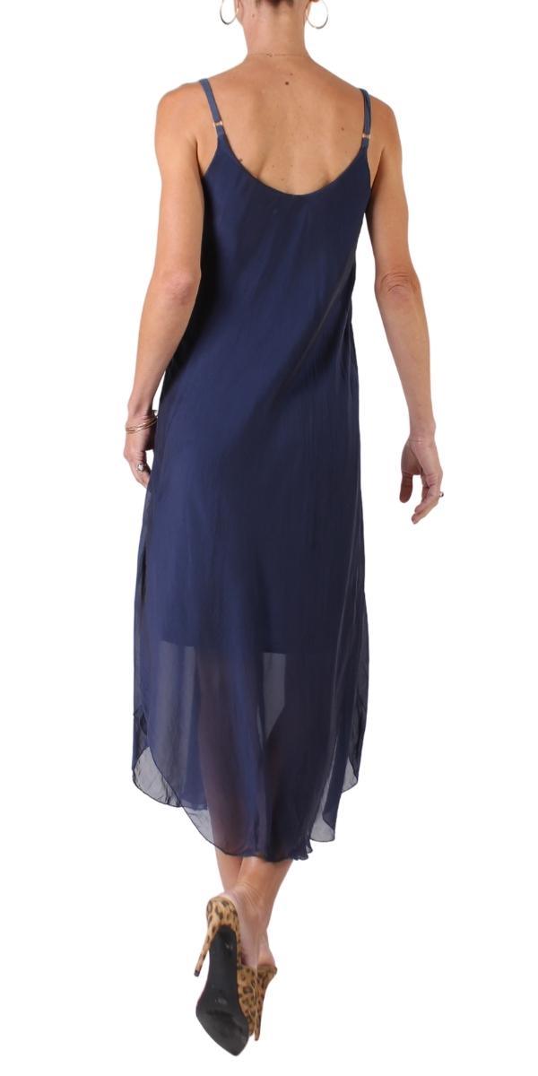 Miele Midi Dress - Gigi Moda - Made in Italy # adjustable straps, Dress, Gigi Moda, Made in Italy, midi dress, OS, resort, resort wear, Silk, Sleeveless, Spaghetti Strap, washable