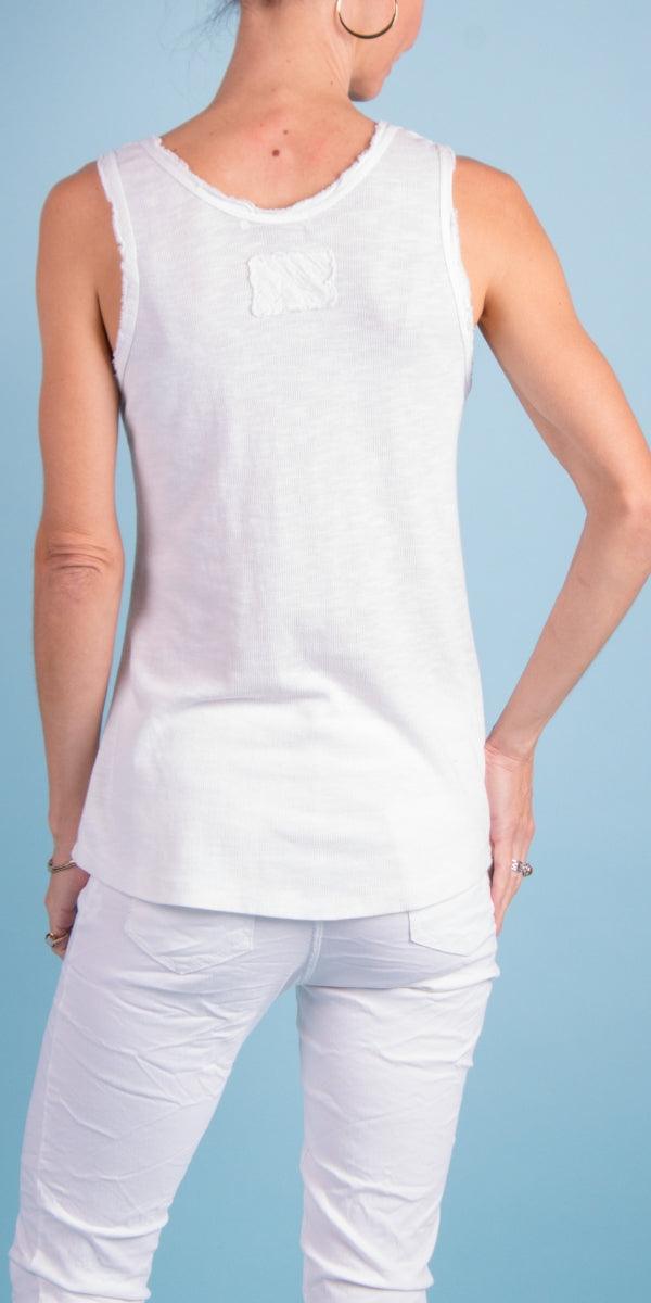 Avena Cotton Tank - Gigi Moda - Made in Italy # 100% Cotton, Cotton, cotton top, Gigi Moda, Made in Italy, one size, OS, Sleeveless, spring, summer, tank, Tank Top, Top
