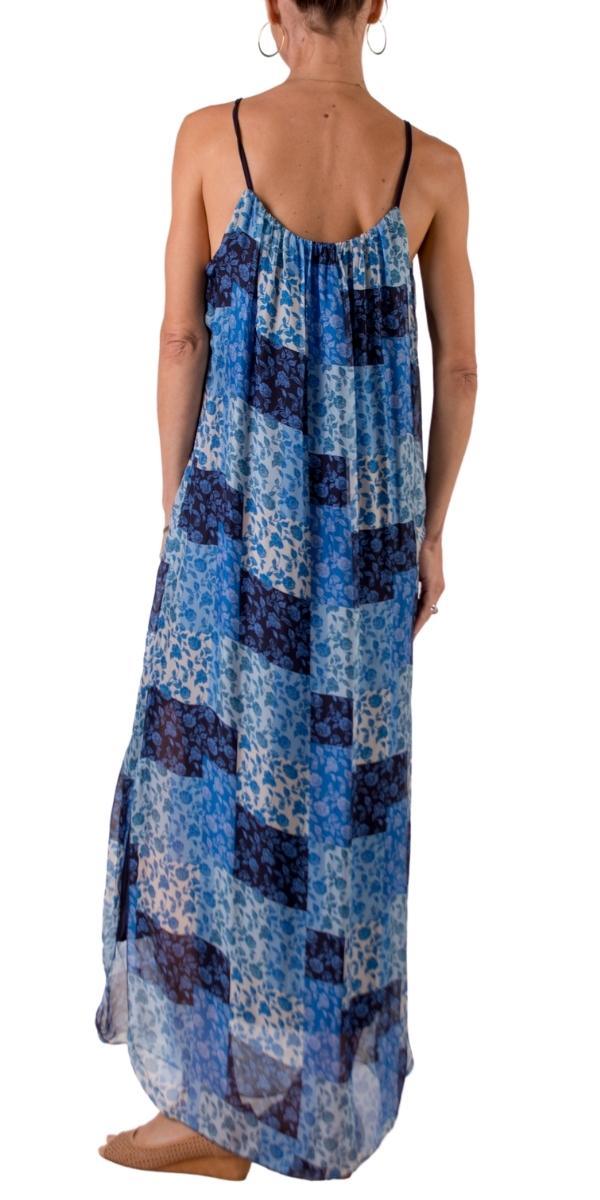 Venus Rosebud Dress - Gigi Moda - Made in Italy # 100% silk, Dress, floral print, Long, Made in Italy, Maxi, maxi dress, one size fits most, side slit, Silk, Sleeveless, Slits, Spaghetti Strap, spring, summer