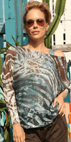 Emy Batwing Sweater with Animal Print