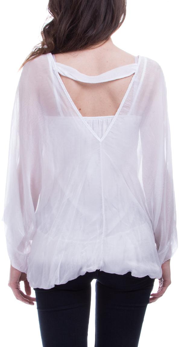 Verona Top - Gigi Moda - Made in Italy # Blouse, Gigi Moda, Made in Italy, OS, Silk, Top, V Neck