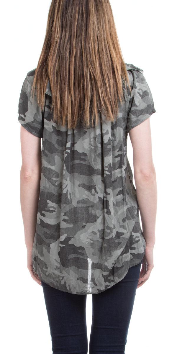 Alba Camo Top - Gigi Moda - Made in Italy # Blouse, Camo, Gigi Moda, Made in Italy, OS, Top
