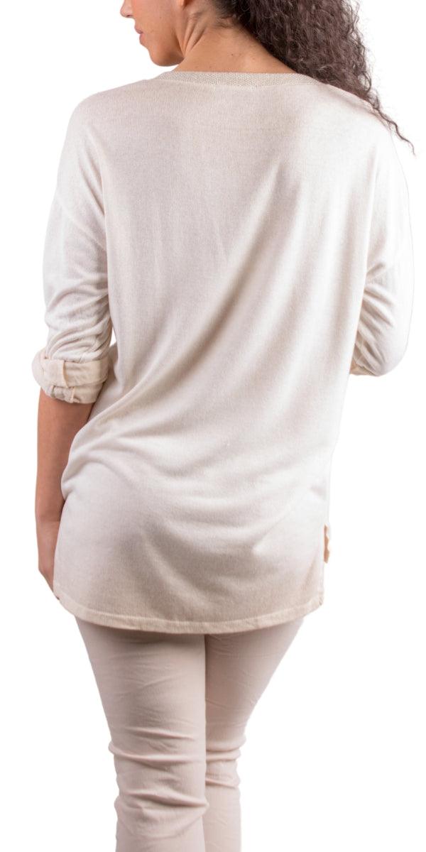 Stazie Top - Gigi Moda - Made in Italy # Blouse, Free Shipping, Gigi Moda, heart, italian top, lace, Lightweight, Long Sleeve, made in Italy, silver accents, Silver Stud, studded, Top, Womens Tops