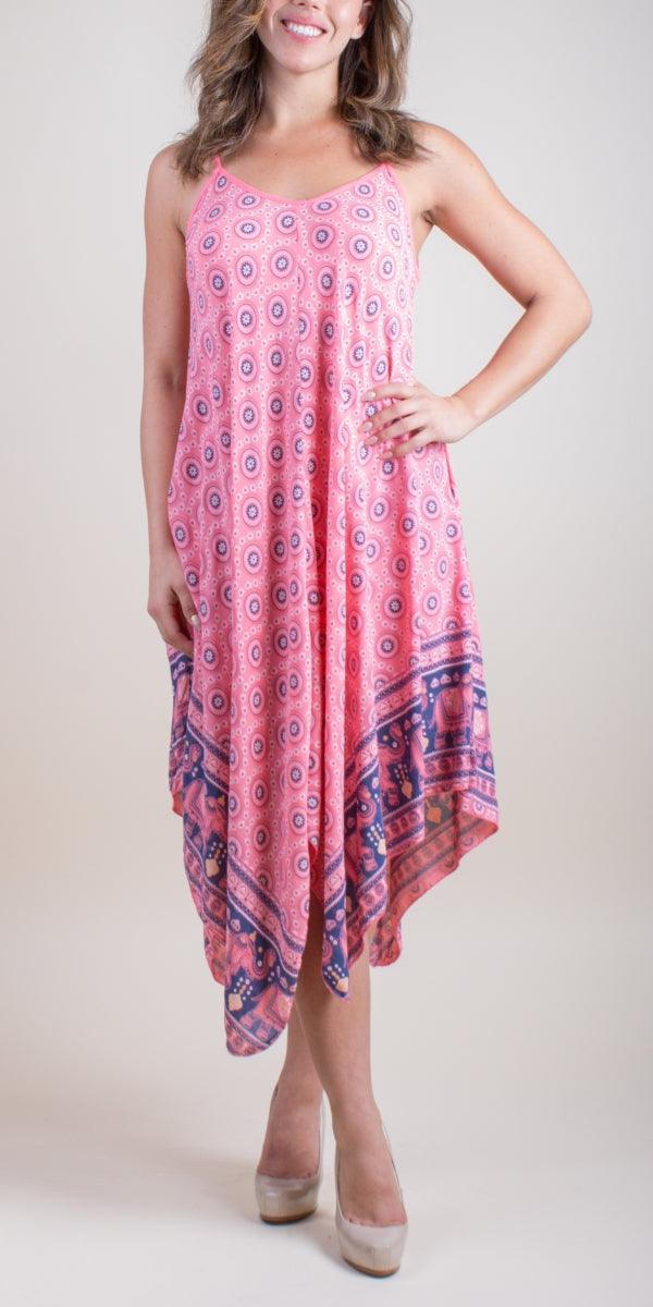 Il Lido Bandana Dress - Gigi Moda - Made in Italy # bandana, beach dress, Dress, Gigi Moda, midi dress, resort wear, sharkbite hemline, Sleeveless, Spaghetti Strap, spaghetti strap dress