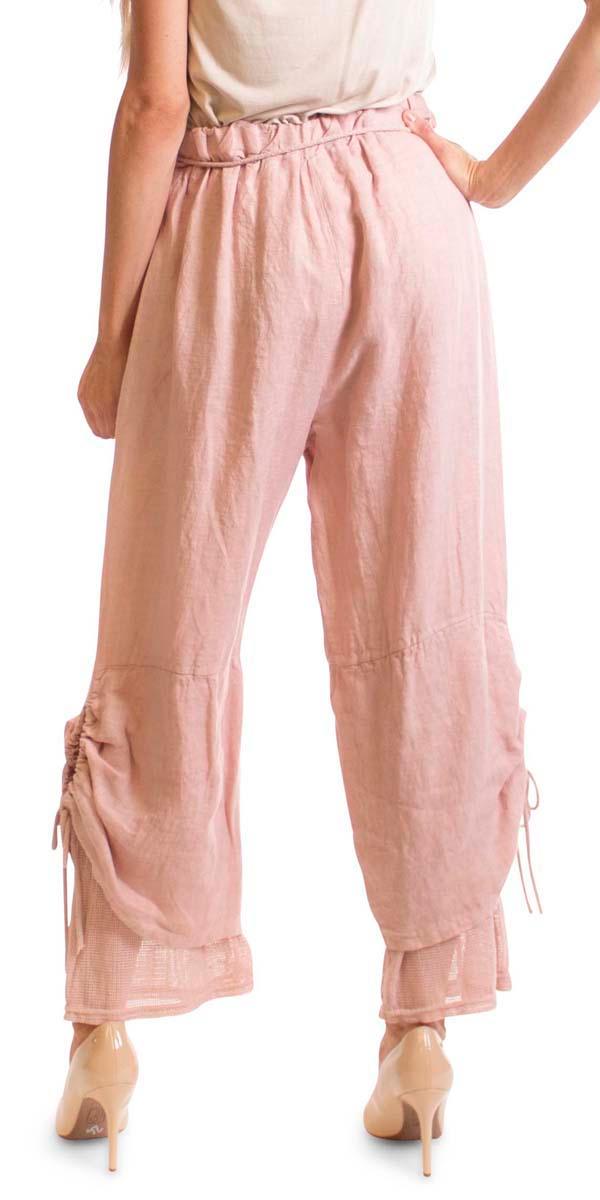 Elda Pant - Gigi Moda - Made in Italy # beach, cotton, fishnet, gigi moda, italian pants, linen pants, linen tie, made in italy, one size, OS, pant, resort, resort wear, side tie, Spring, summer, waist