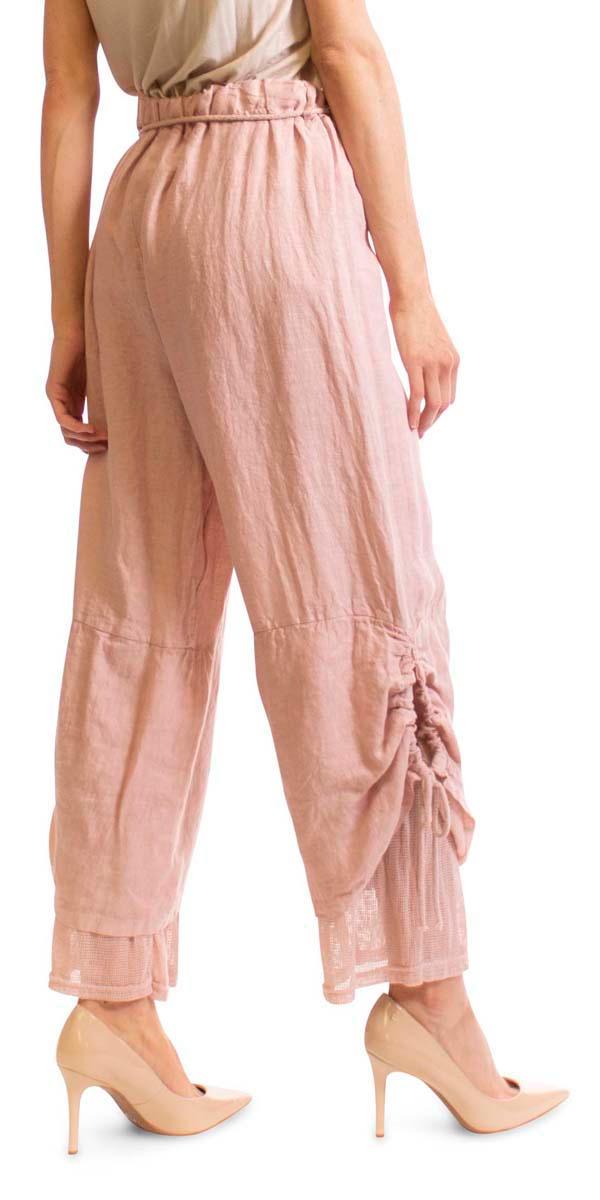 Elda Pant - Gigi Moda - Made in Italy # beach, cotton, fishnet, gigi moda, italian pants, linen pants, linen tie, made in italy, one size, OS, pant, resort, resort wear, side tie, Spring, summer, waist