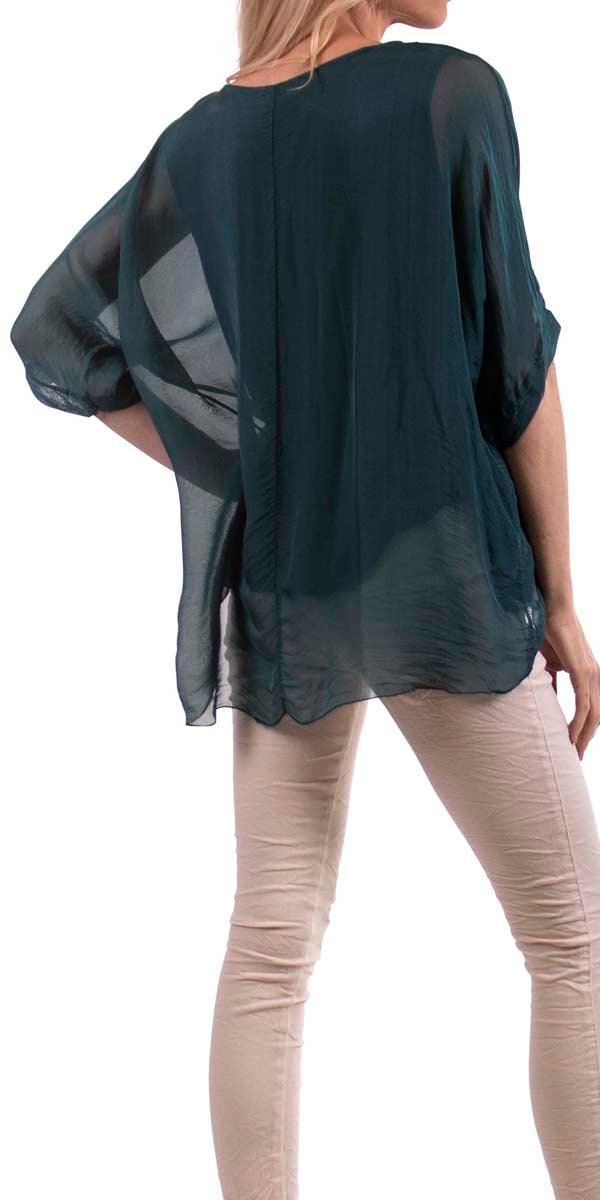 Carmelina Silk Kaftan - Gigi Moda - Made in Italy # 100% silk, BLACK, Burgundy, california boutique, carlsbad, Frayed Edge, free shipping, Gigi Moda, gray, hot pink, italian blouse, Italian Clothing, italian fashion, italian outfit, italian silk, Kaftan, lime, made in Italy, navy, olive, online shopping, pink, raw edge, white