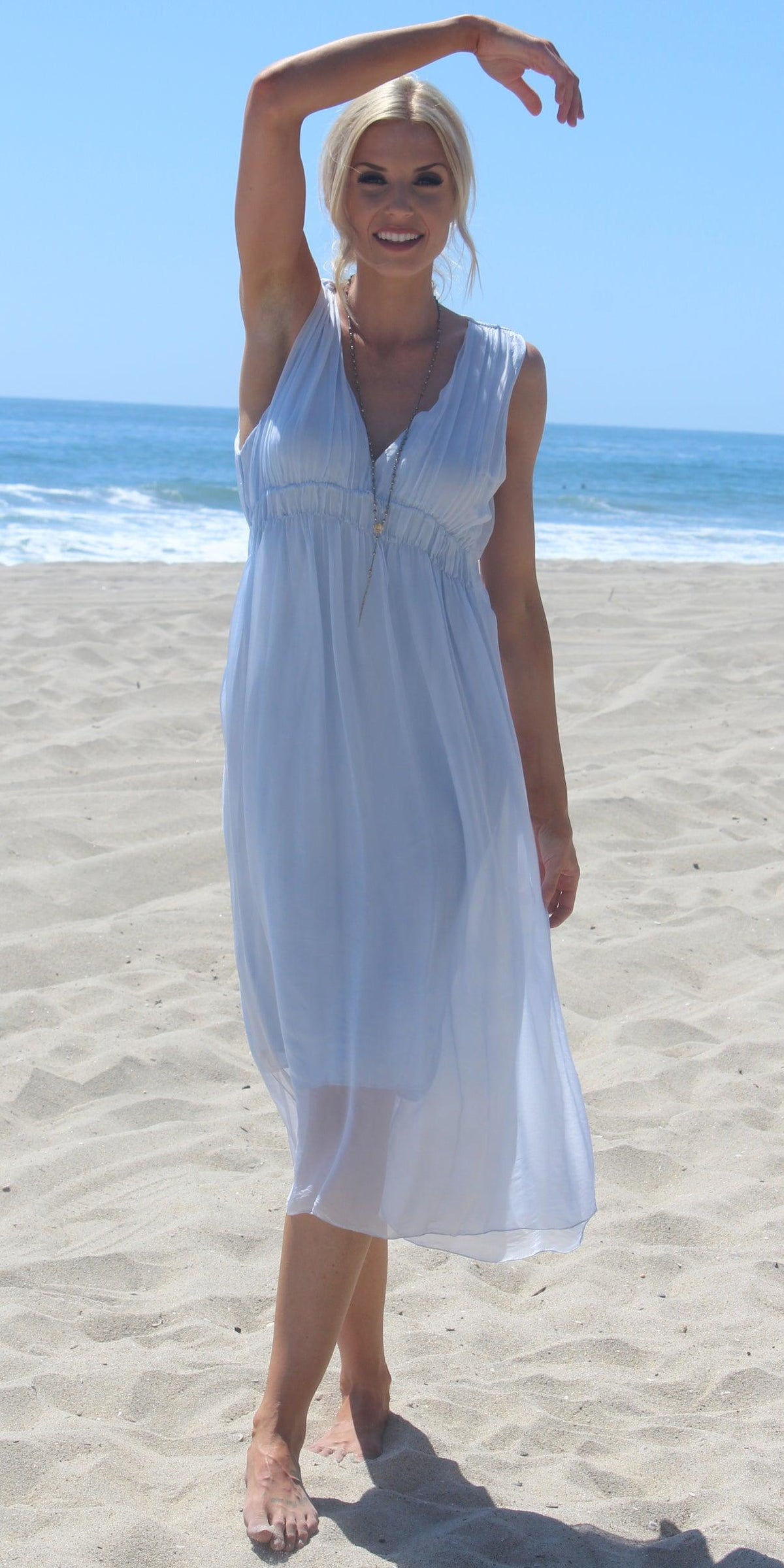 Beatrice Silk Dress - Gigi Moda - Made in Italy # 100% Silk, Dress, Gigi Moda, Made in Italy, OS, Silk, Top, washable