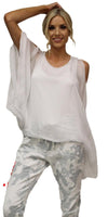 Seta Spalla Blouse - Shop Gigi Moda - Made in Italy # Blouse, Drape, Made in Italy, OS, Top