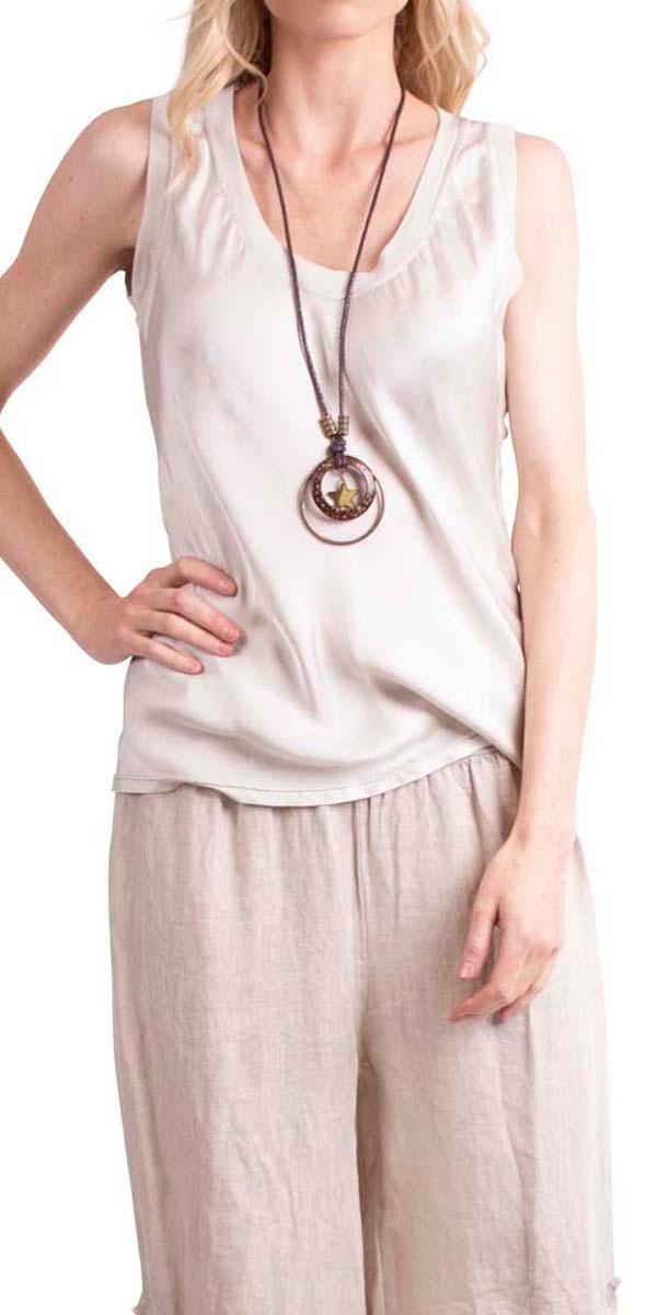 Nola Tank - Gigi Moda - Made in Italy # basics, Gigi Moda, Made in Italy, OS, silk, stretch, summer top, tank