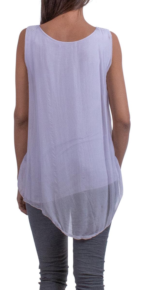 Tara Top - Gigi Moda - Made in Italy # Blouse, Gigi Moda, italian top, Made in Italy, OS, resort wear, Silk, Sleeveless, spring, summer, Top, viscose, washable