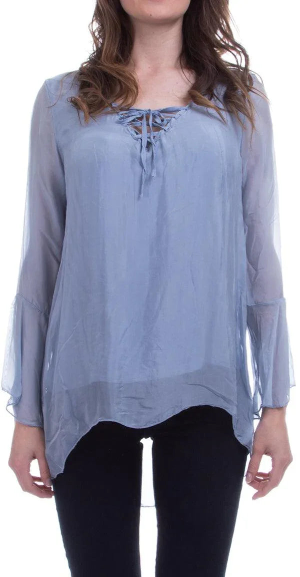 Mariam Boho Blouse - Gigi Moda - Made in Italy # 100% Silk, Bell sleeve, Blouse, boho, Gigi Moda, Long Sleeve, long sleeves, Made in Italy, shop gigi moda, Silk, Sleeves, Top