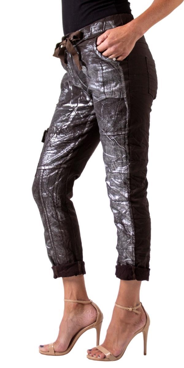 Umbria Cotton Pant - Gigi Moda - Made in Italy # casual, comforatable fit, comfortable, comfy, Cotton, cropped pants, drawstring, drawstring pant, fall, fashion, Gigi Moda, gigimoda, glitter, italian, Made in Italy, new, OS, Pants, pockets, spring, summer