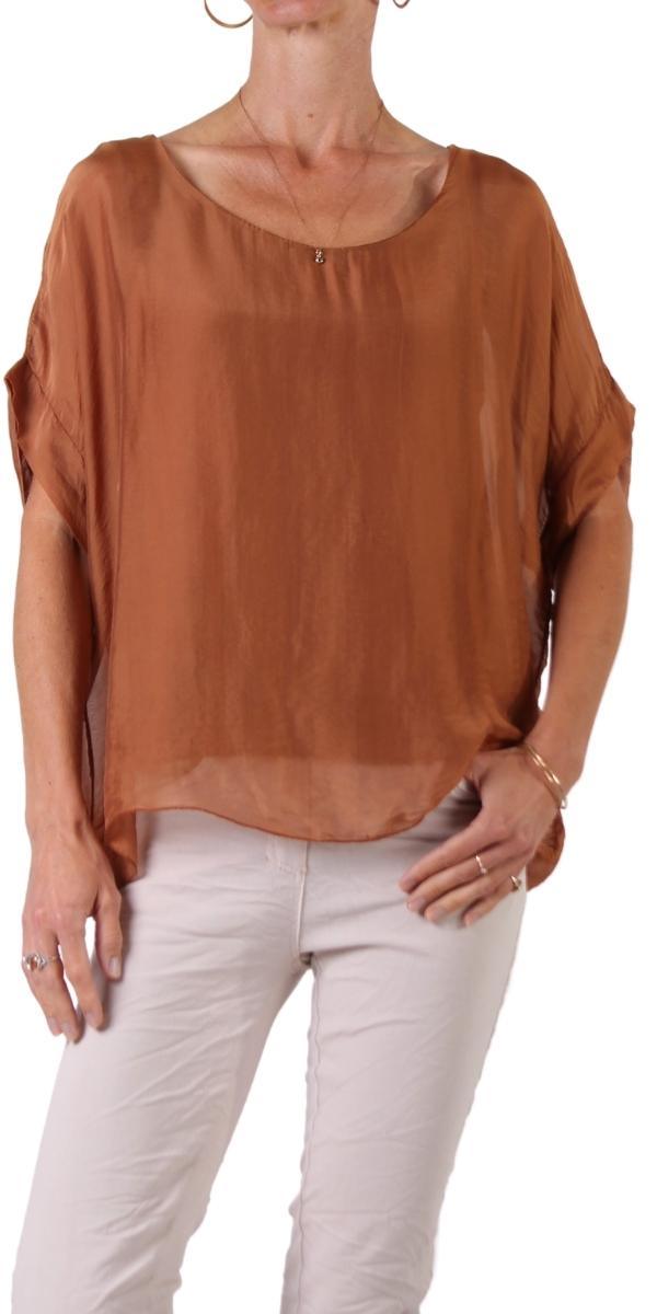 Monica Silk Kaftan - Gigi Moda - Made in Italy # blouse, comfy top, gigi moda, Italian Clothing, Kaftan, Made in Italy, one size, Round Neck, Silk, top, washable