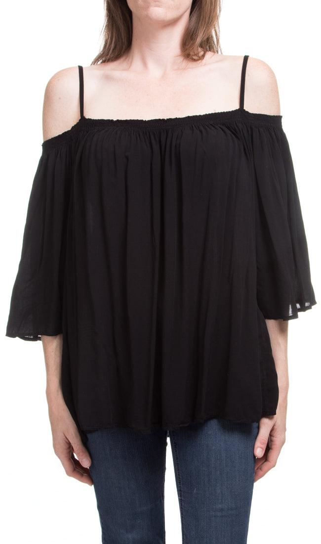 Arianna Top - Gigi Moda - Made in Italy # blouse, Cold Shoulder, Flowy, made in Italy, Straps, viscose top