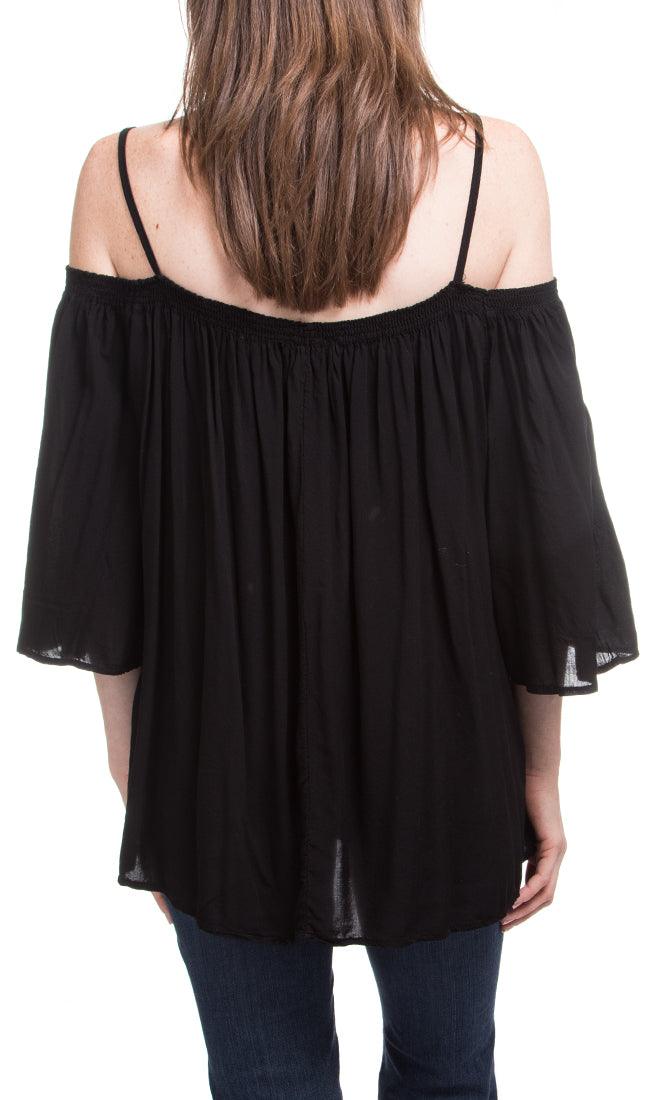 Arianna Top - Gigi Moda - Made in Italy # blouse, Cold Shoulder, Flowy, made in Italy, Straps, viscose top