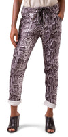 Snake Print Tie-Waist Pant