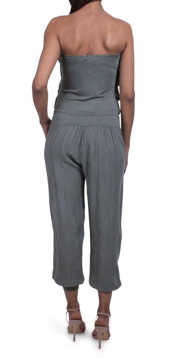 Elba Jumpsuit - Gigi Moda - Made in Italy # Gigi Moda, hand wash, Jumpsuit, Made in Italy, one size, OS, Ruffle, Sleeveless, Strapless, washable