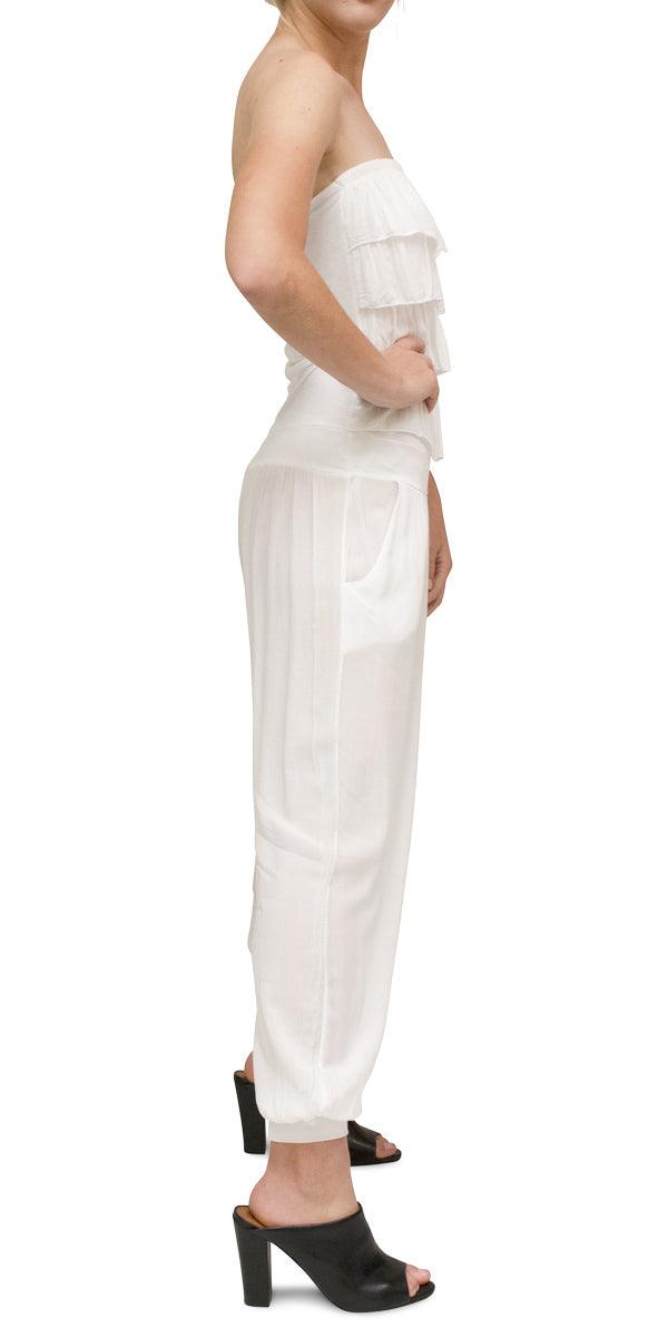 Elba Jumpsuit - Gigi Moda - Made in Italy # Gigi Moda, hand wash, Jumpsuit, Made in Italy, one size, OS, Ruffle, Sleeveless, Strapless, washable