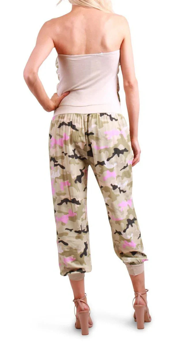 Elba Camo Jumpsuit - Gigi Moda - Made in Italy # Made in Italy, Pants, resort, resort wear, Sleeveless, spring, summer, Top