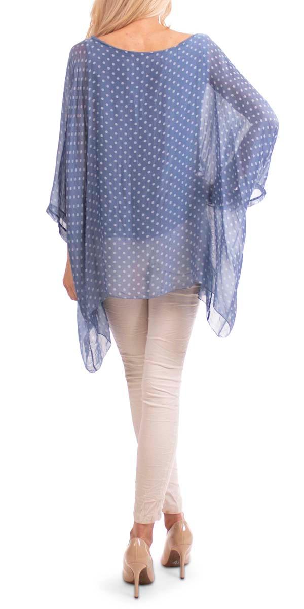 Camila Kaftan - Gigi Moda - Made in Italy # 8183, 8183d, dot print, elastic, gigi moda, kaftan, made in italy, resort, resort wear, silk, viscose