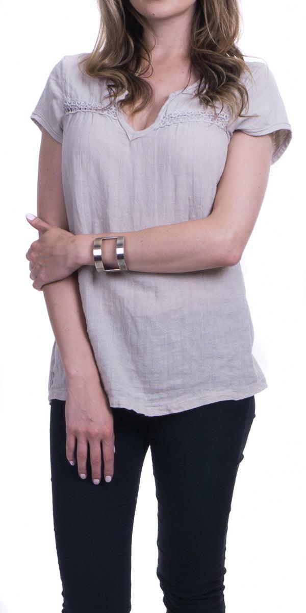 Fiona V-Neck Tee - Gigi Moda - Made in Italy # Cotton, Gigi Moda, Made in Italy, OS, TEE, Top, tshirt