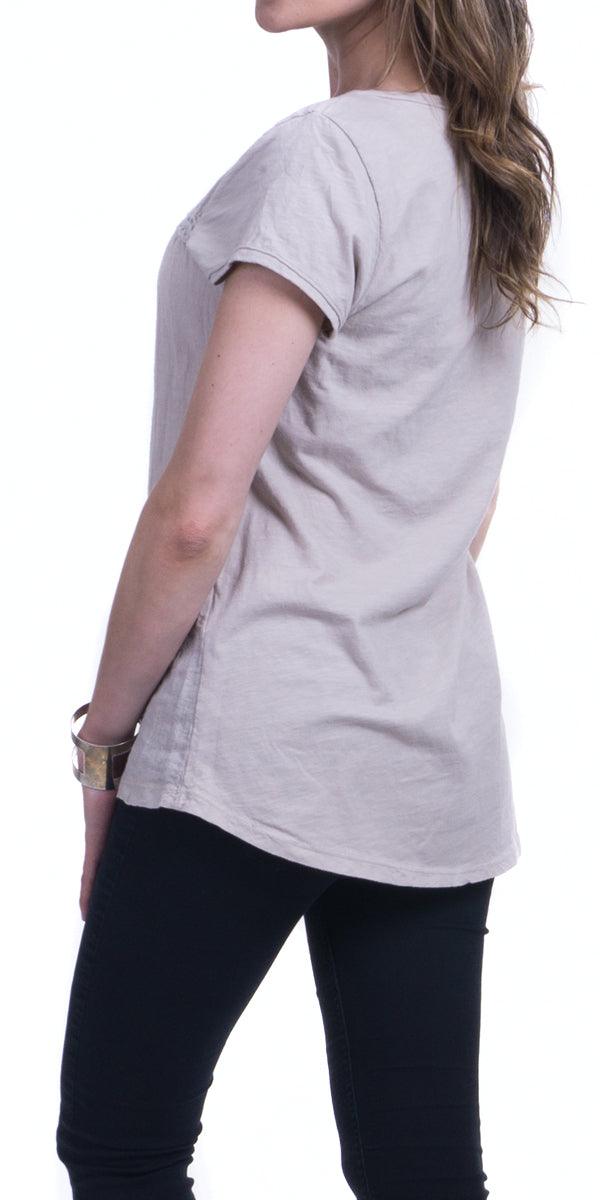 Fiona V-Neck Tee - Gigi Moda - Made in Italy # Cotton, Gigi Moda, Made in Italy, OS, TEE, Top, tshirt