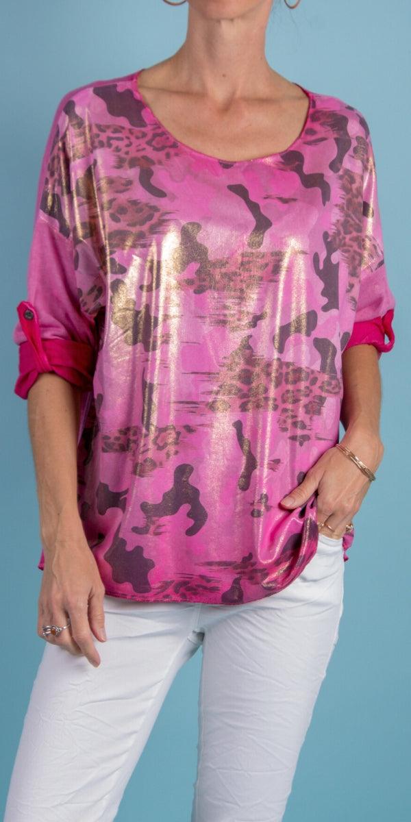 Di Svago Sweater - Gigi Moda - Made in Italy # animal print, Blouse, Camo, comforatable fit, Gigi Moda, gigi moda. made in italy, leopard, Leopard Print, Long Sleeve, made in italy, shop gigi moda, Tops, womans clothing