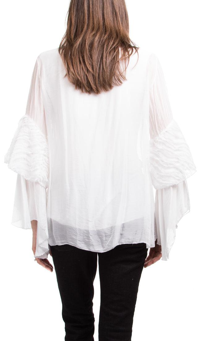 Beccy Blouse - Gigi Moda - Made in Italy # Blouse, Gigi Moda, Layers, Made in Italy, OS, Ruffle, shop gigi moda, Silk