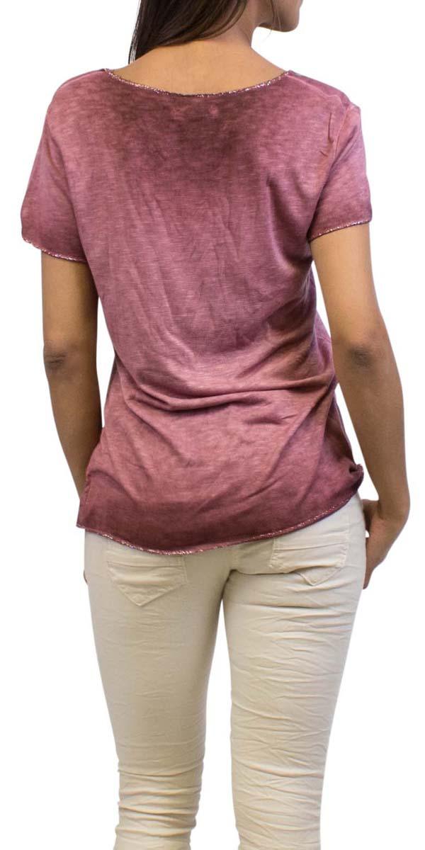 Lunia T-Shirt - Gigi Moda - Made in Italy # 8323, Gigi Moda, italian top, Made in Italy, metallic shine, one size, OS, resort, resort wear, Silver edges, washable