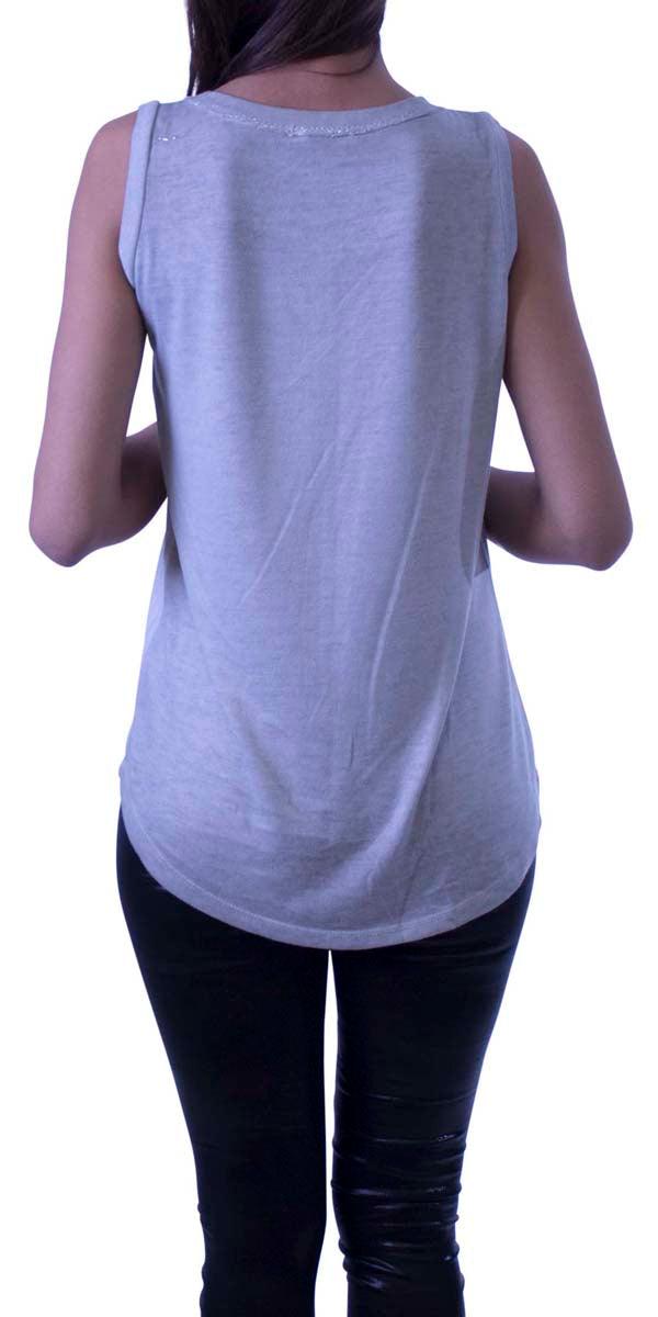 Ferno Round Neck Tank Top - Gigi Moda - Made in Italy # Blouse, free shipping, Gigi Moda, italian top, Made in Italy, one size, resort, Sleeveless, Top, viscose, washable