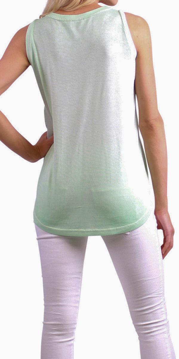 Ferno Round Neck Tank Top - Gigi Moda - Made in Italy # Blouse, free shipping, Gigi Moda, italian top, Made in Italy, one size, resort, Sleeveless, Top, viscose, washable