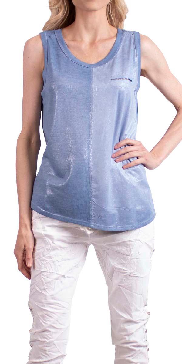Ferno Round Neck Tank Top - Gigi Moda - Made in Italy # Blouse, free shipping, Gigi Moda, italian top, Made in Italy, one size, resort, Sleeveless, Top, viscose, washable