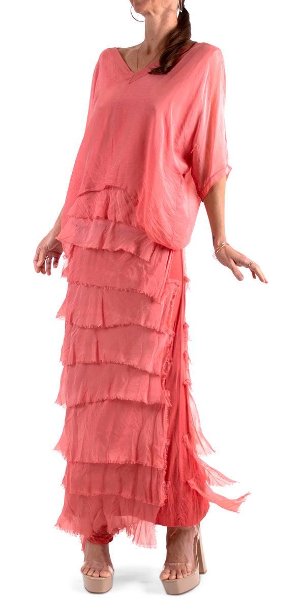 Siena Maxi Skirt - Gigi Moda - Made in Italy # 8601, Free Shipping, Gigi Moda, Made in Italy, OS, Ruffle, Silk