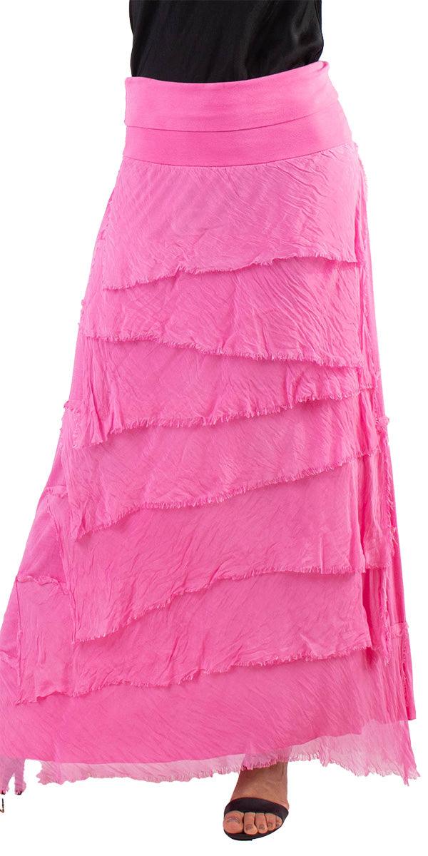 Siena Maxi Skirt - Gigi Moda - Made in Italy # 8601, Free Shipping, Gigi Moda, Made in Italy, OS, Ruffle, Silk