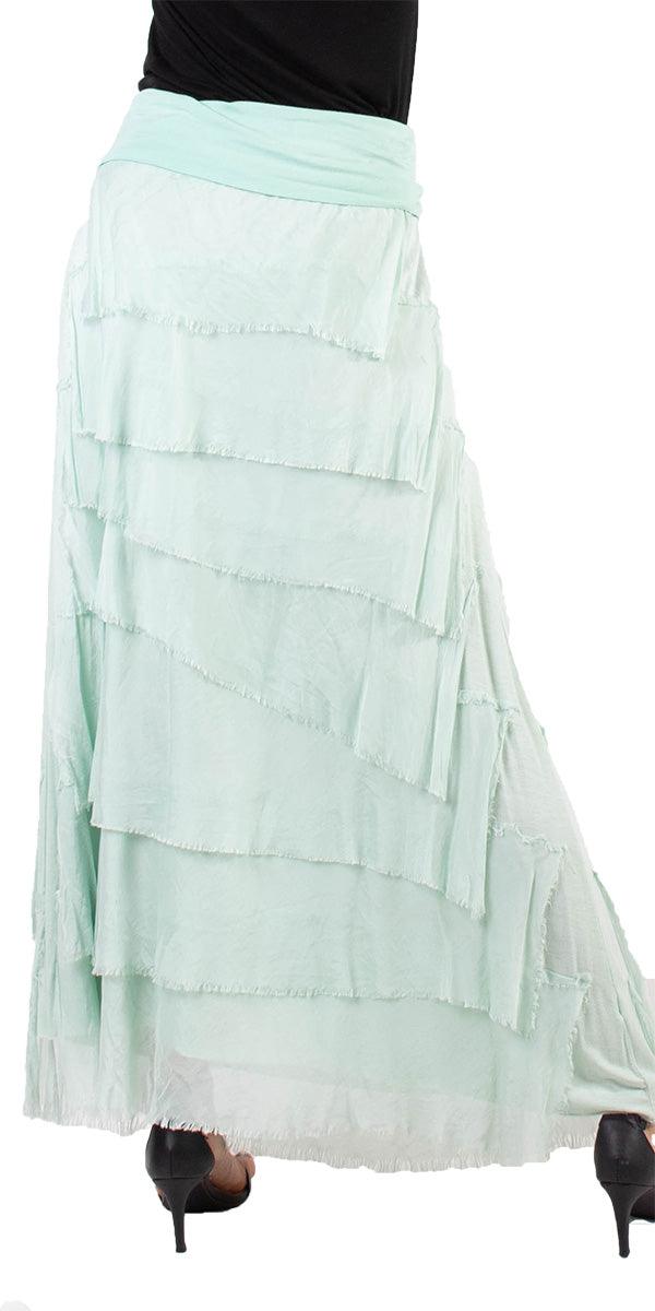 Siena Maxi Skirt - Gigi Moda - Made in Italy # 8601, Free Shipping, Gigi Moda, Made in Italy, OS, Ruffle, Silk