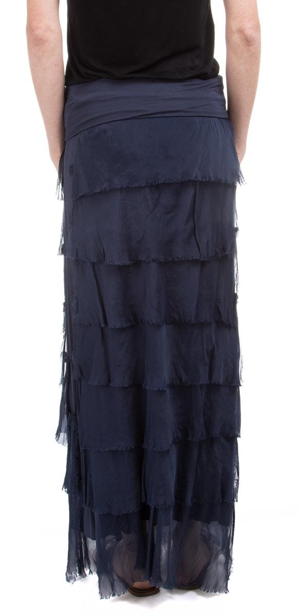Siena Maxi Skirt - Gigi Moda - Made in Italy # 8601, Free Shipping, Gigi Moda, Made in Italy, OS, Ruffle, Silk