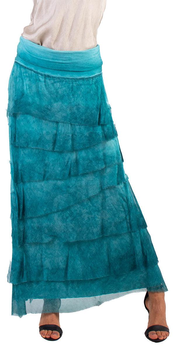 Siena Maxi Skirt - Gigi Moda - Made in Italy # 8601, Free Shipping, Gigi Moda, Made in Italy, OS, Ruffle, Silk