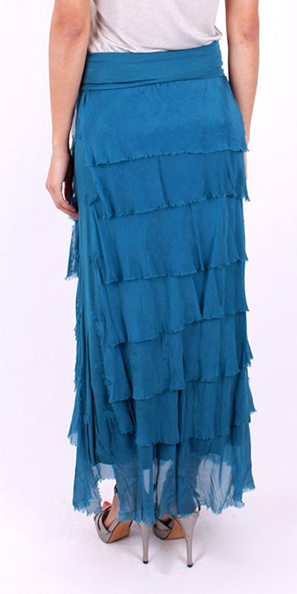 Siena Maxi Skirt - Gigi Moda - Made in Italy # 8601, Free Shipping, Gigi Moda, Made in Italy, OS, Ruffle, Silk