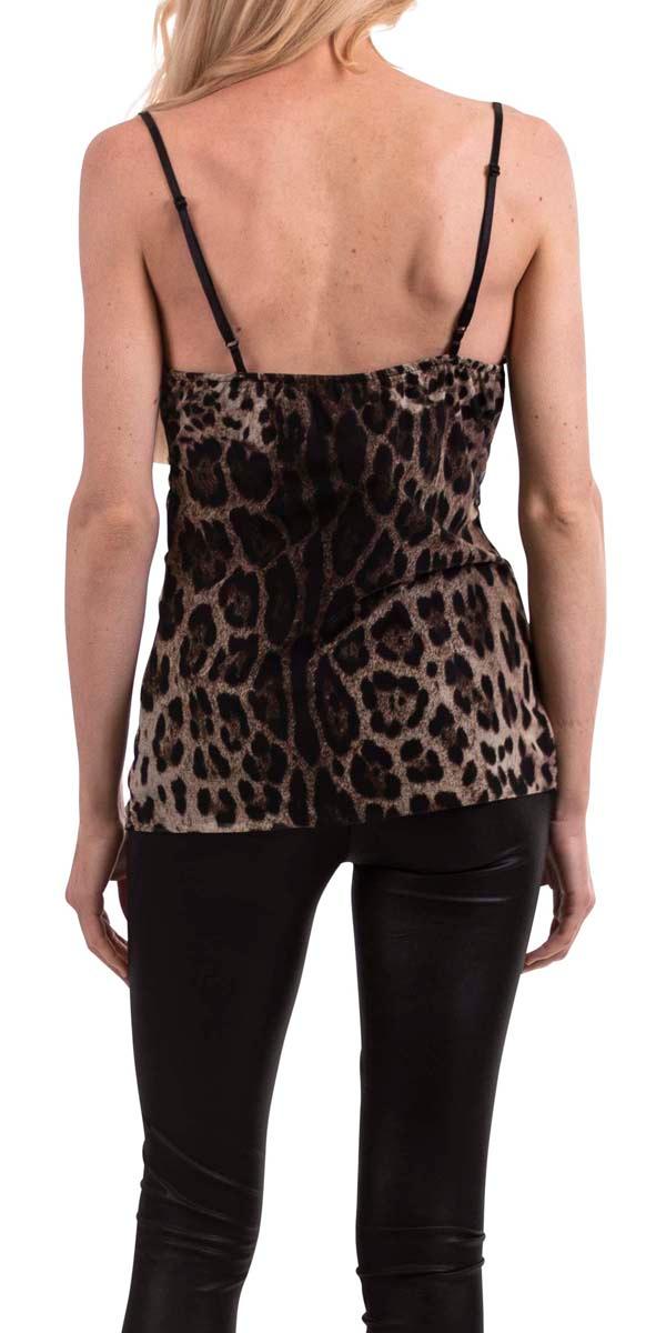 Miuccia Top - Gigi Moda - Made in Italy # adjustable, adjustable strap, cowl, cowl neck, elastic, leopard, leopard print, Made in Italy, one size, OS, polyester, resort, resort wear, spaghetti strap