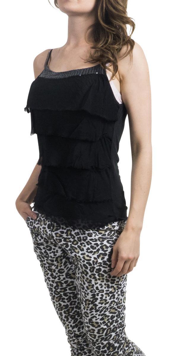 Pisa Spaghetti Strap Top - Gigi Moda - Made in Italy # 100% Silk, Blouse, free shipping, Made in Italy, one size, Silk, Sleeveless, summer, Top