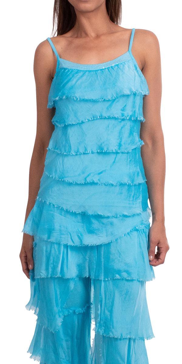 Pisa Spaghetti Strap Top - Gigi Moda - Made in Italy # 100% Silk, Blouse, free shipping, Made in Italy, one size, Silk, Sleeveless, summer, Top