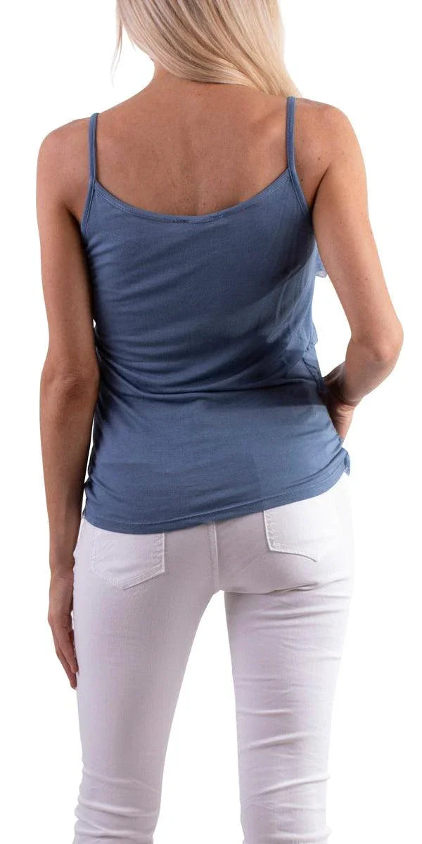 Pisa Spaghetti Strap Top - Gigi Moda - Made in Italy # 100% Silk, Blouse, free shipping, Made in Italy, one size, Silk, Sleeveless, summer, Top