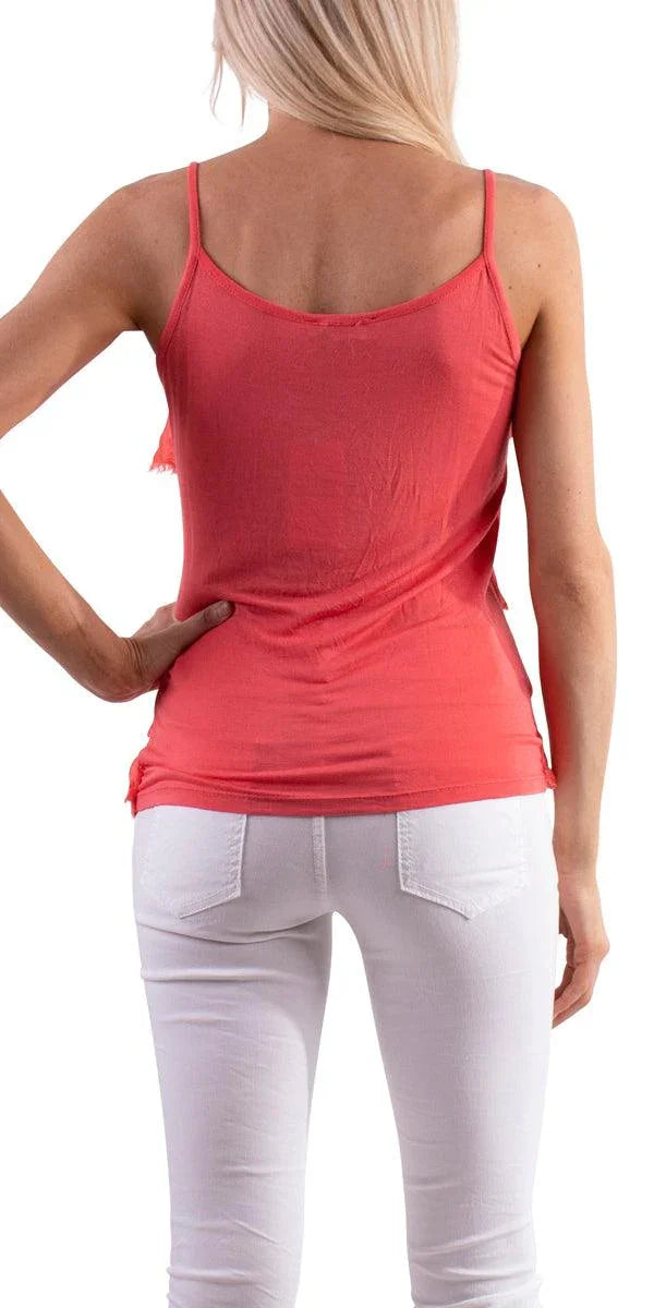 Pisa Spaghetti Strap Top - Gigi Moda - Made in Italy # 100% Silk, Blouse, free shipping, Made in Italy, one size, Silk, Sleeveless, summer, Top