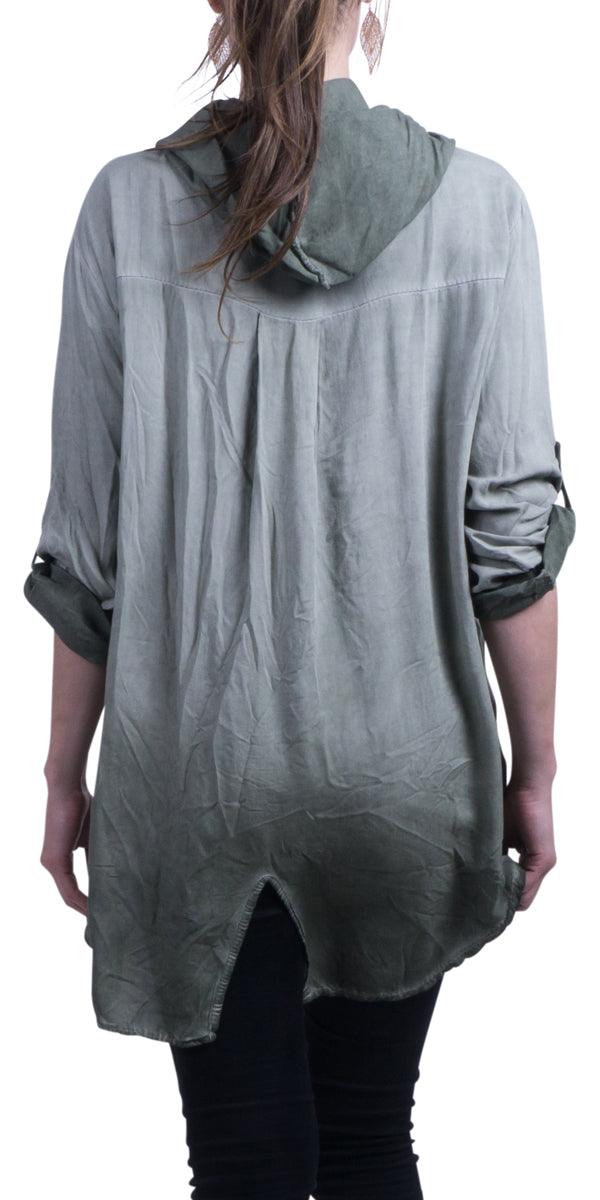 Atlanta Drawstring Hoodie - Gigi Moda - Made in Italy # drawstring, Gigi Moda, henley, Hood, hoodie, Made in Italy, OS, SUEDE